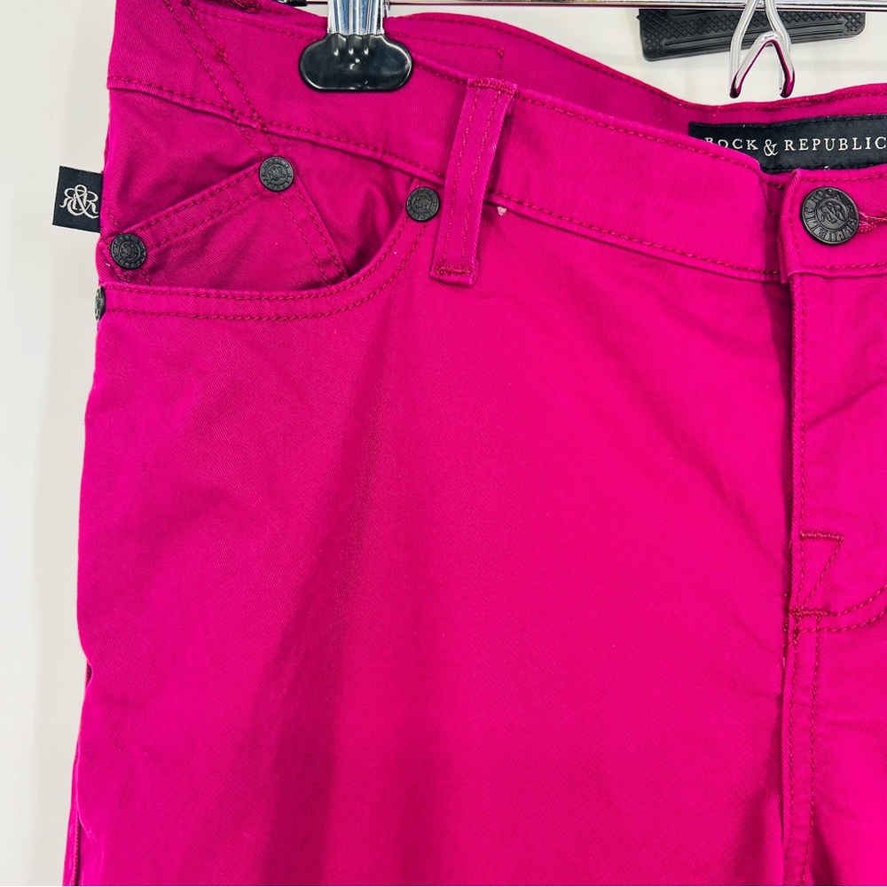 Rock & Republic Magenta Pink High Rise Skinny Ankle Jeans XL - Picture 6 of 14
